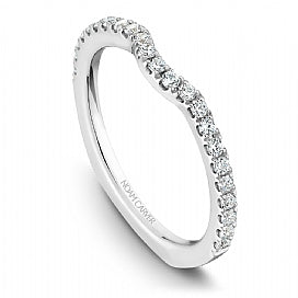 curved shared prong wedding band