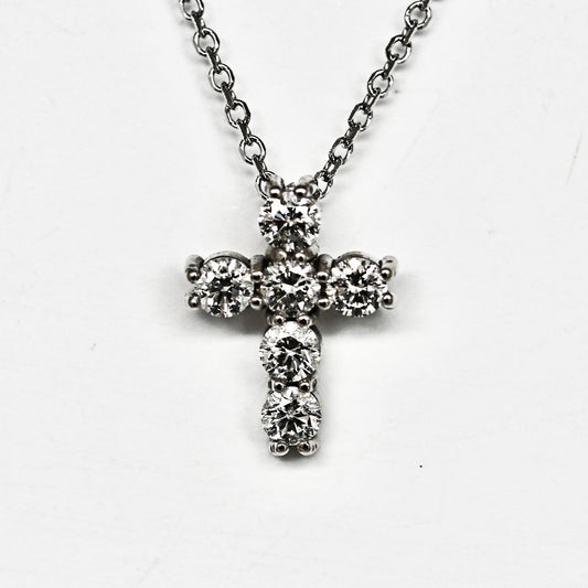 Diamond Cross Necklace with Lots of POP and Sparkle in 14kt Rose, White, or Yellow Gold