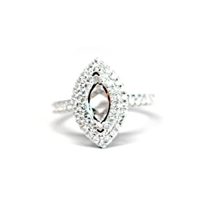Diamondaire Double Halo Marquise Engagement Ring