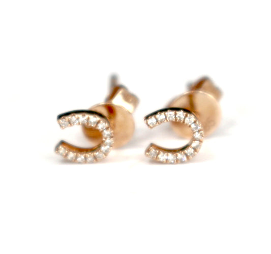 Diamond Horseshoe Earrings