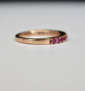 Rose Gold Stackable with Pink Sapphires
