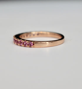 Rose Gold Stackable with Pink Sapphires