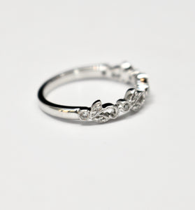 Vintage Inspired Diamond and Vine Shaped Stackable