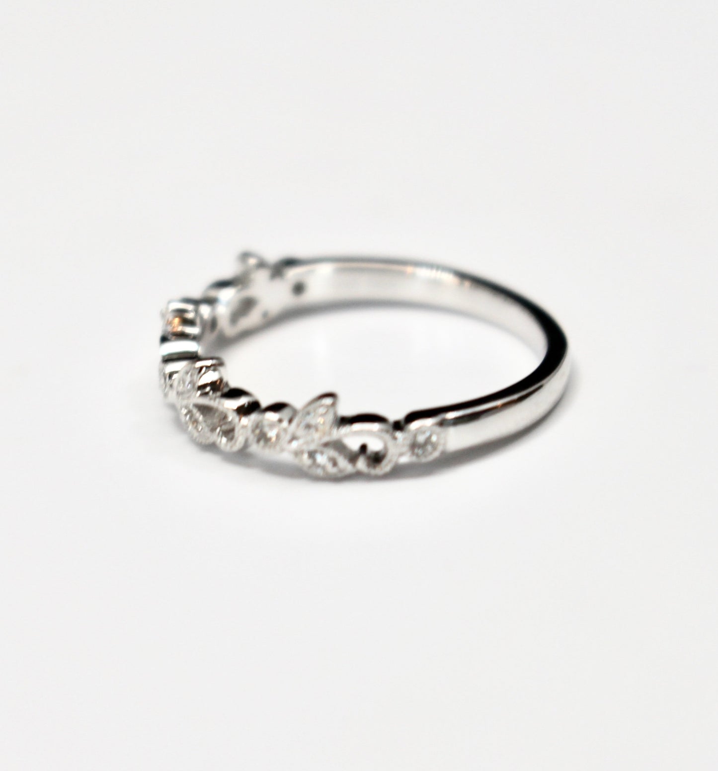 Vintage Inspired Diamond and Vine Shaped Stackable
