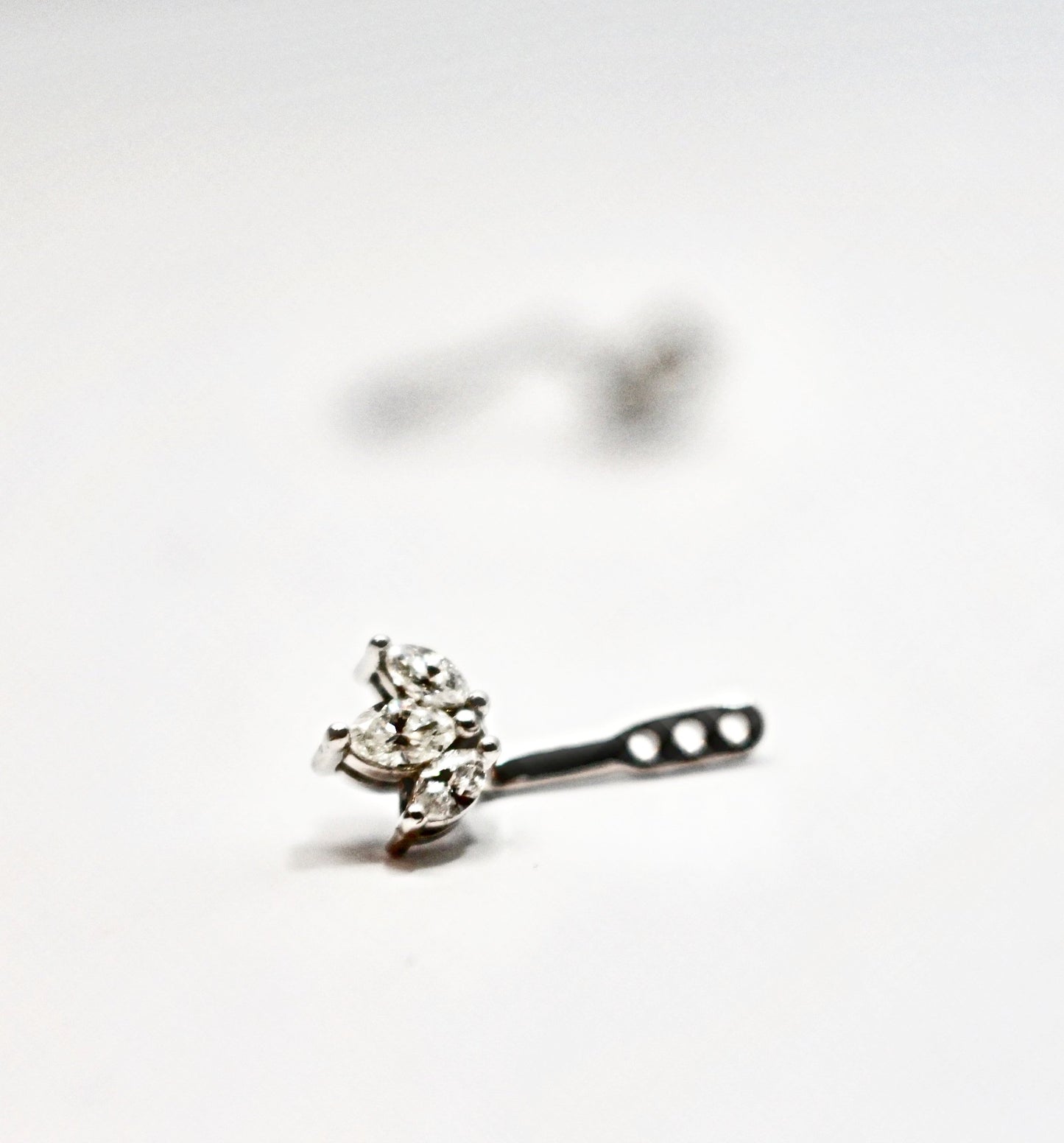 14kt White Gold Cluster Diamond Front Back Earring Jackets