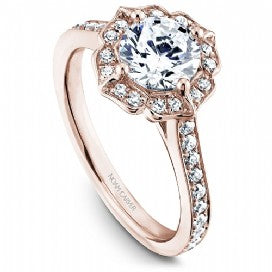 Shared Prong Halo Engagement Ring R031-01RM