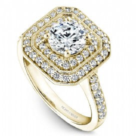 Yellow Gold Double Halo Engagement Ring