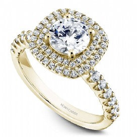 Shared Prong Halo Engagement Ring B222-01YM