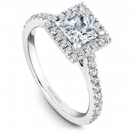 Shared Prong Halo Engagement Ring R050-06WM