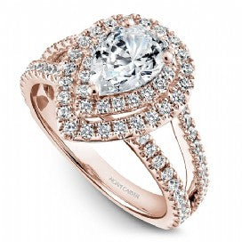 Shared Prong Pear Cut Halo Engagement Ring B211-01RM