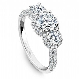 3 stone halo engagement ring