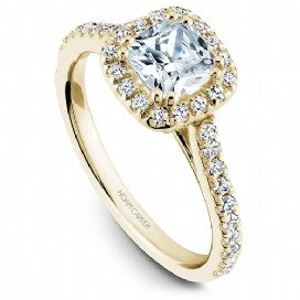 Shared Prong Halo Engagement Ring R050-05YM