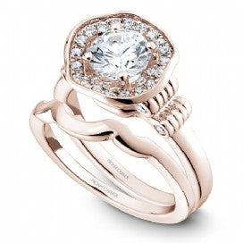 Shared Prong Halo Engagement Ring B014-01RM
