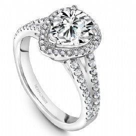 Split Shank Halo Pear Engagement Ring