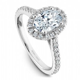 Shared Prong Halo Engagement Ring R050-02WM