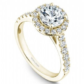 yellow gold diamond halo engagement ring
