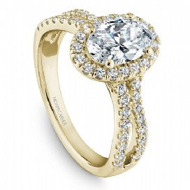 Shared Prong Halo Engagement Ring B215-01YM
