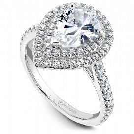 Shared Prong Halo Engagement Ring R051-03WM