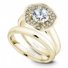 yellow gold wavy halo noam carver engagement ring