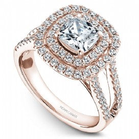 Shared Prong Halo Engagement Ring B220-01RM