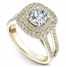 Shared Prong Halo Engagement Ring B220-01YM