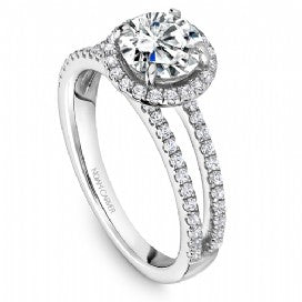 Shared Prong Halo Engagement Ring B237-01WM