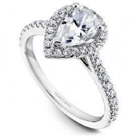 pear cut diamond halo engagement ring