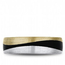 7mm 2 tone mens band with black carbon