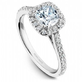 diamond  cushion cut halo engagement ring