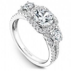 Shared Prong Halo Engagement Ring B210-01WM