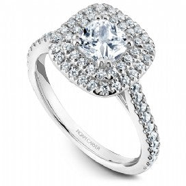 Shared Prong Halo Engagement Ring R051-05WM
