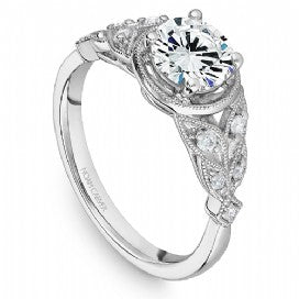 Shared Prong Art Deco Styled Engagement Ring B252-01WM