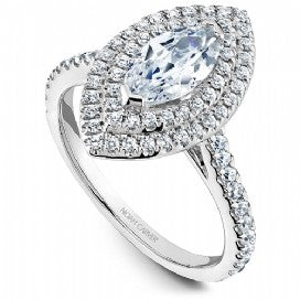 Double halo marquise engagement ring