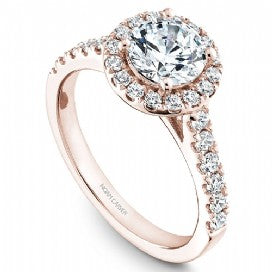 Shared Prong Halo Engagement Ring B168-01RM