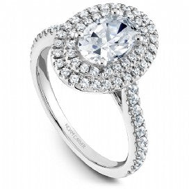 Shared Prong Halo Engagement Ring R051-02WM