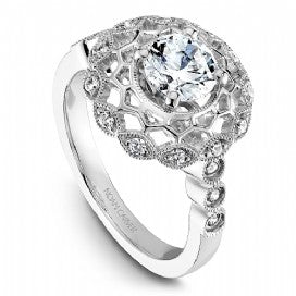 Art Deco Halo Engagement Ring