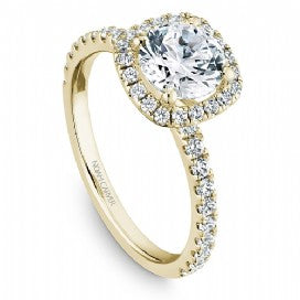 Shared Prong Halo Engagement Ring B223-01YM