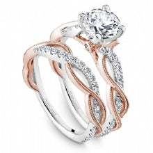 Rose and White gold braided diamond engagement ring
