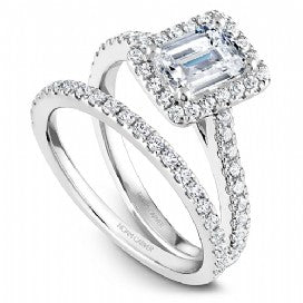 emerald cut halo diamond halo engagement ring
