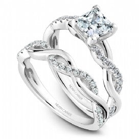 braided diamond wedding set