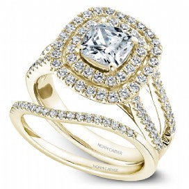 Yellow Gold Double Halo Engagement Ring