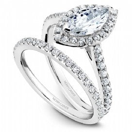 Shared Prong Halo Engagement Ring R050-07WM