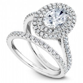 Shared Prong Halo Engagement Ring R051-02WM