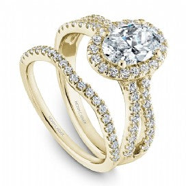 yellow gold oval halo engagement ring