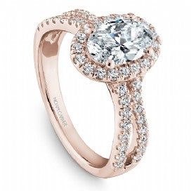 Shared Prong Halo Engagement Ring B215-01YM