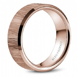 Textured Rose Gold Mens Band