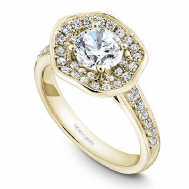 Shared Prong Halo Engagement Ring B014-05YM