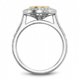 Shared Prong Halo Engagement Ring R040-01WYM