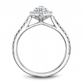 Shared Prong Halo Engagement Ring R050-07WM