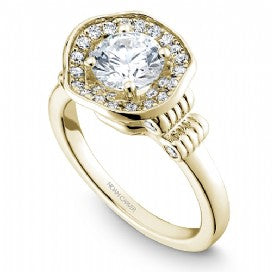 Shared Prong Halo Engagement Ring B014-01YM